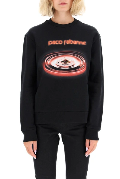Shop Paco Rabanne Logo Drop Sweatshirt In Black