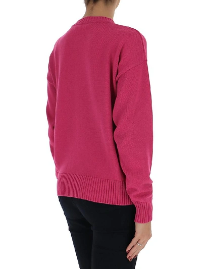 Shop Versace Gv Signature Sweater In Pink