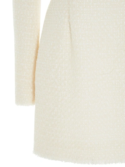 Shop Balmain Tweed Sheath Dress In White