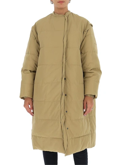 Shop Givenchy Oversized Padded Coat In Beige