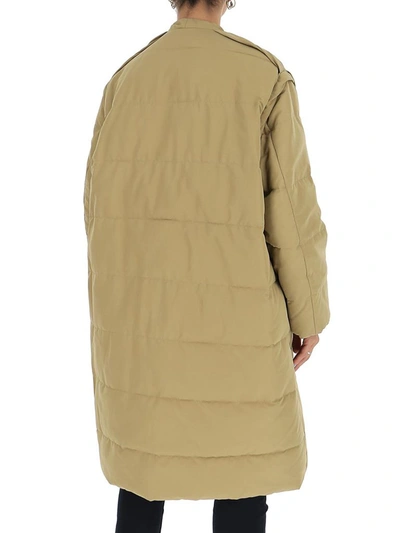 Shop Givenchy Oversized Padded Coat In Beige