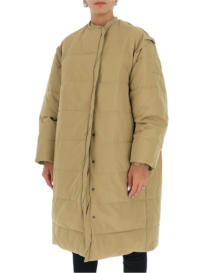 Shop Givenchy Oversized Padded Coat In Beige