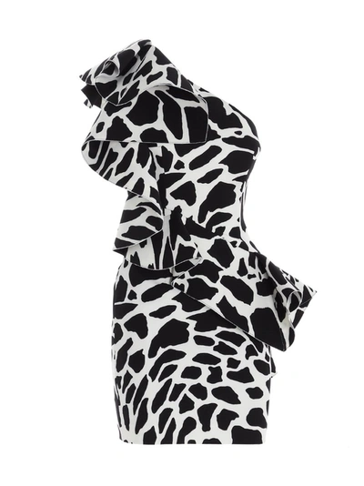 Shop Alexandre Vauthier Cow Print Mini Dress In Multi