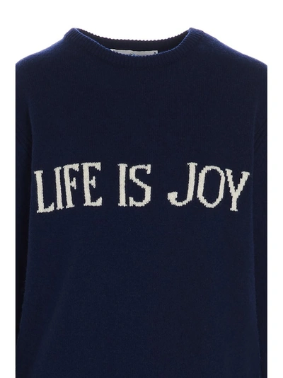 Shop Alberta Ferretti Life Is Joy Knit Sweater In Blue