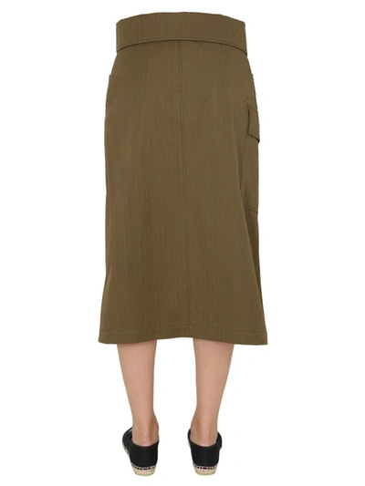 Shop Kenzo Asymmetric Wrap Skirt In Brown