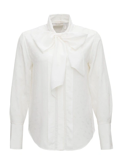 Shop Chloé Pussybow Shirt In White