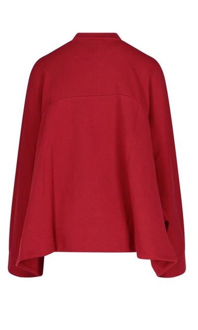 Shop Loewe Anagram Embroidered Oversize Sweatshirt In Red