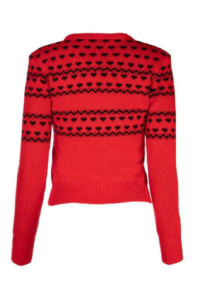 Shop Philosophy Di Lorenzo Serafini Slogan Intarsia Sweater In Red