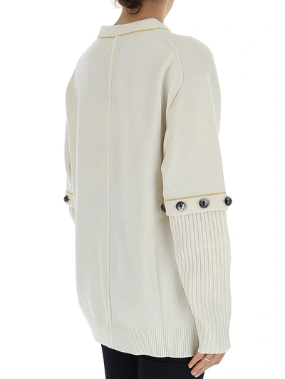 Shop Chloé Detachable Sleeves Knit Sweater In White