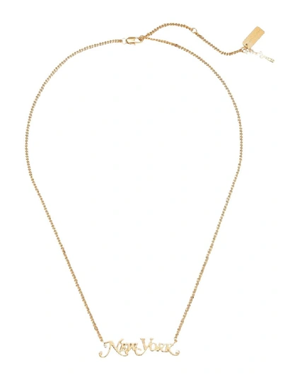 Shop Marc Jacobs X New York Magazine® The Small Ny Nameplate Necklace In Gold