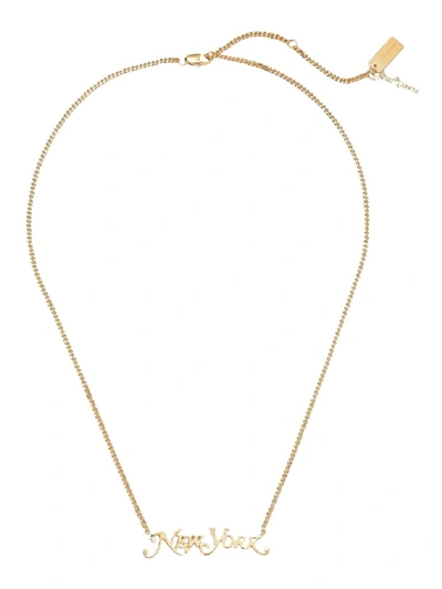 Shop Marc Jacobs X New York Magazine® The Small Ny Nameplate Necklace In Gold