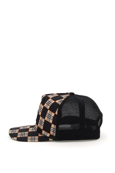 Shop Burberry Checkerboard Baseball Cap In Multi