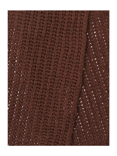 Shop Rick Owens Knitted Scarf In Brown