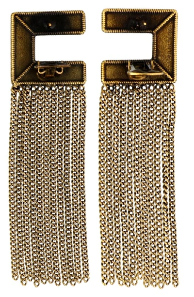 Shop Elisabetta Franchi Tassel Drop Earrings In Gold