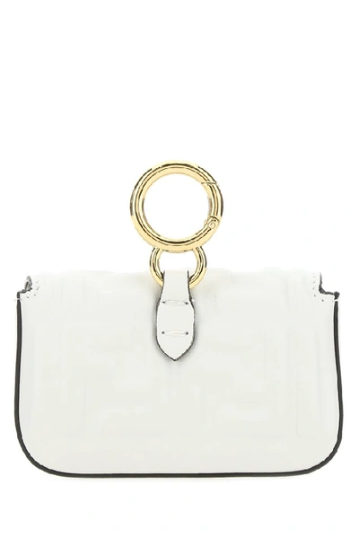 Shop Fendi Nano Baguette Key Charm In White