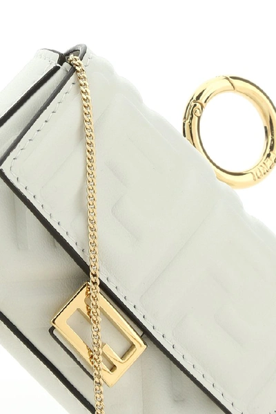 Shop Fendi Nano Baguette Key Charm In White