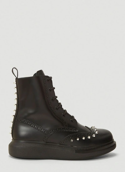Shop Alexander Mcqueen Stud Embellished Boots In Black