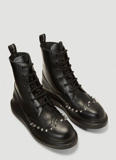 Shop Alexander Mcqueen Stud Embellished Boots In Black