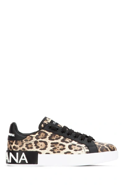 Shop Dolce & Gabbana Leopard Print Portofino Sneakers In Multi