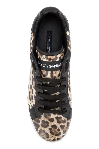 Shop Dolce & Gabbana Leopard Print Portofino Sneakers In Multi