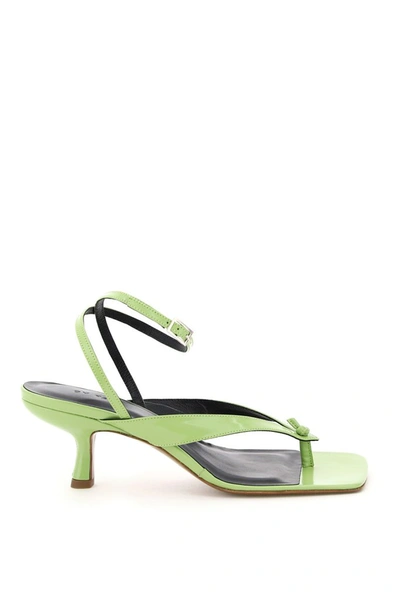 Shop By Far Mindy Thong Sandals In Green
