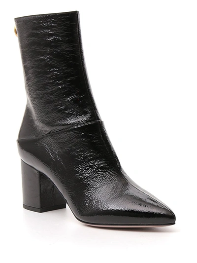 Shop Valentino Block Heel Ankle Boots In Black