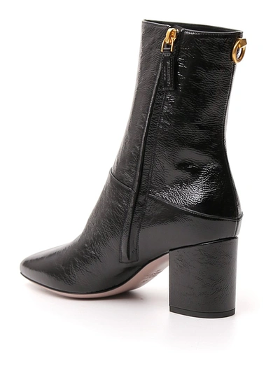 Shop Valentino Block Heel Ankle Boots In Black