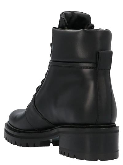 Shop Balmain Zip Detail Combat Boots In Black