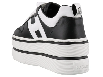 Shop Hogan H449 Flatform Sneakers In Black