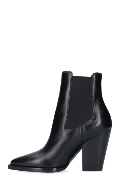 Shop Saint Laurent Theo Ankle Boots In Black