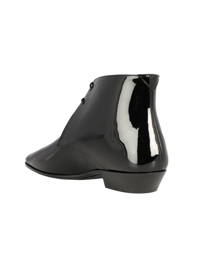 Shop Saint Laurent Jonas Laced Ankle Boots In Black