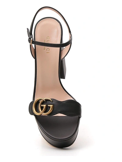 Shop Gucci Gg Platform Sandals In Black