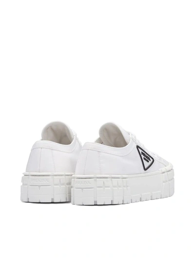 Shop Prada Logo Plaque Tyre Low Top Sneakers In White