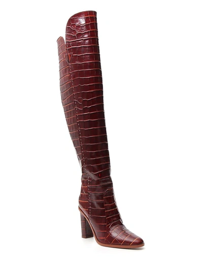 Max Mara Beboot Boot Crocodile-print Brown Leather | ModeSens