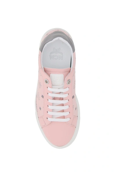 Shop Mcm Terrain Visetos Sneakers In Pink