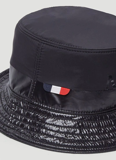 Shop Moncler Logo Bucket Hat In Black