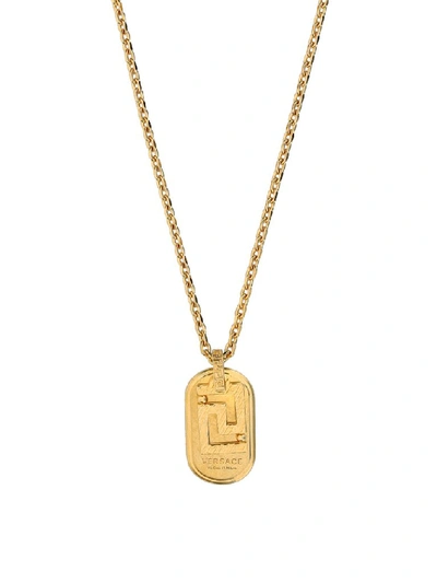 Shop Versace Pendant Chain Necklace In Gold