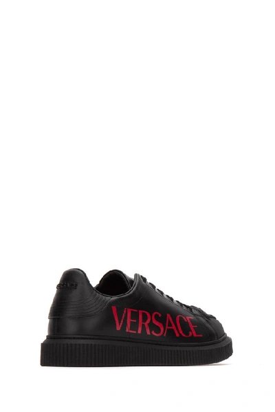 Shop Versace Medusa Logo Sneakers In Black