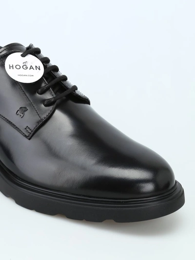 Shop Hogan Lace Up Derby Shoes In Black