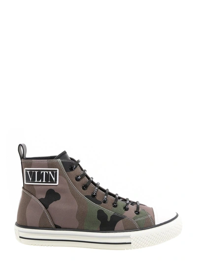 Shop Valentino Camouflage Vltn Giggies Sneakers In Green