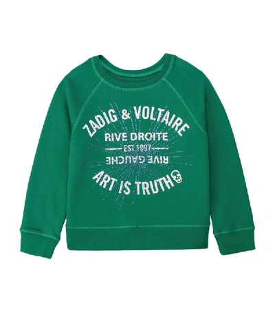 Shop Zadig & Voltaire Cotton Logo Sweatshirt (6-16 Years)