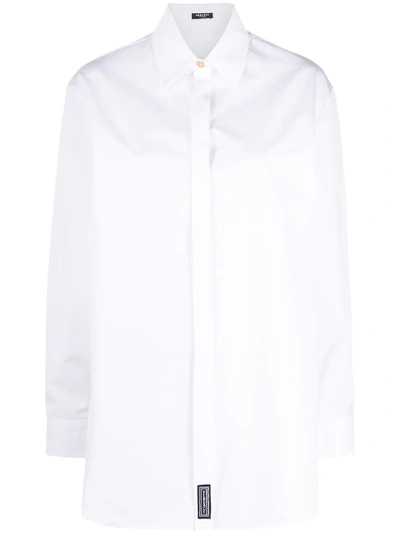 Shop Versace Classic Medusa Button Shirt In White