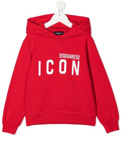 Shop Dsquared2 Logo-print Hoodie In Red