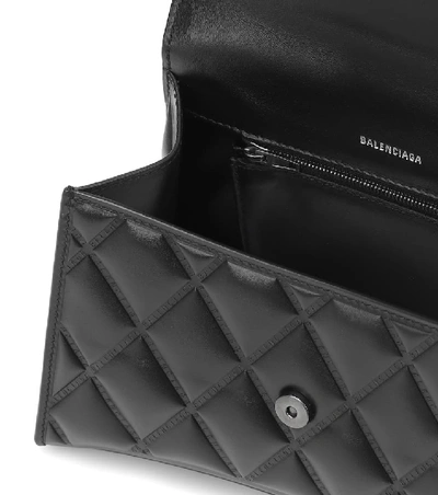 Shop Balenciaga Hourglass Small Leather Tote In Black