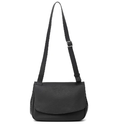 Shop The Row Mail Small Leather Shoulder Bag In Black