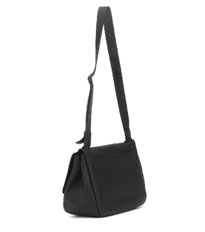 Shop The Row Mail Small Leather Shoulder Bag In Black