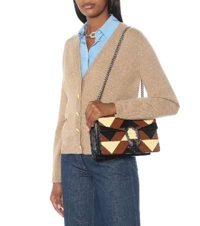 Shop Gucci Dionysus Medium Leather Shoulder Bag In Brown