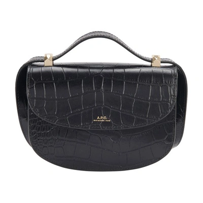 Shop Apc Genève Mini Bag Crocodile Effect In Noir