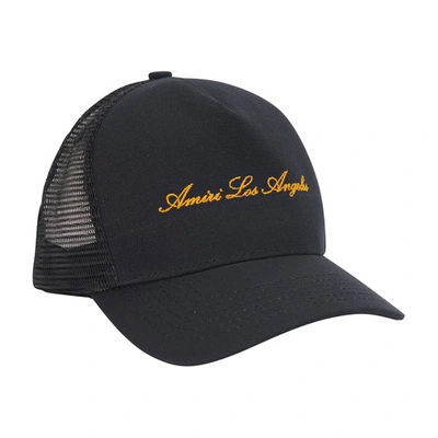 Shop Amiri Los Angeles Trucker Cap In Black