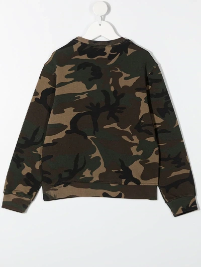 Shop Dsquared2 Camouflage-print Sweatshirt In Green
